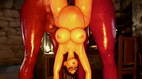 Dos futanari rojos al revés follan por el culo a una chica indefensa! 