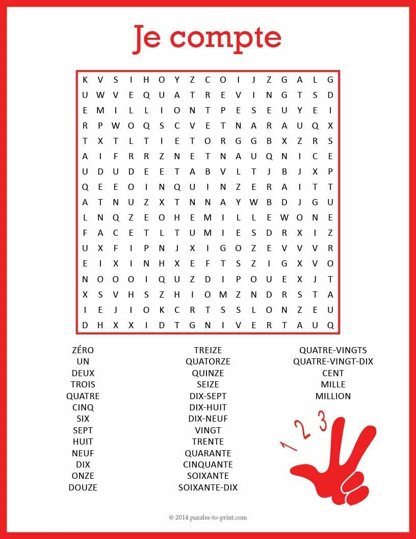 Number word search