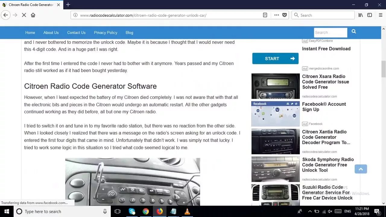 Radio code generator