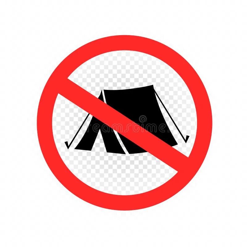 Знак палатка запрещено