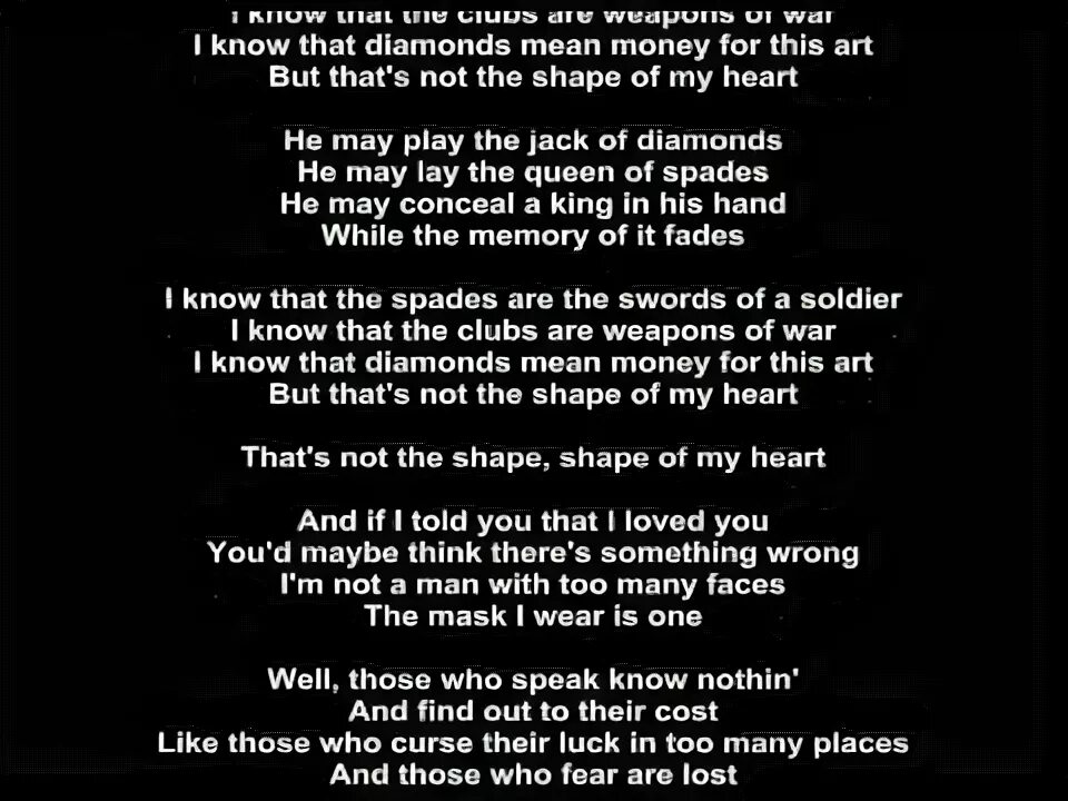 Shape of my Heart текст. Sting Shape of my Heart слова. Sting Shape of my текст. Shape of my Heart слова. Шейпов май харт текст