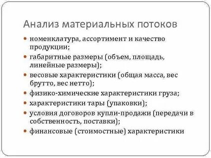 Анализ материальных активов