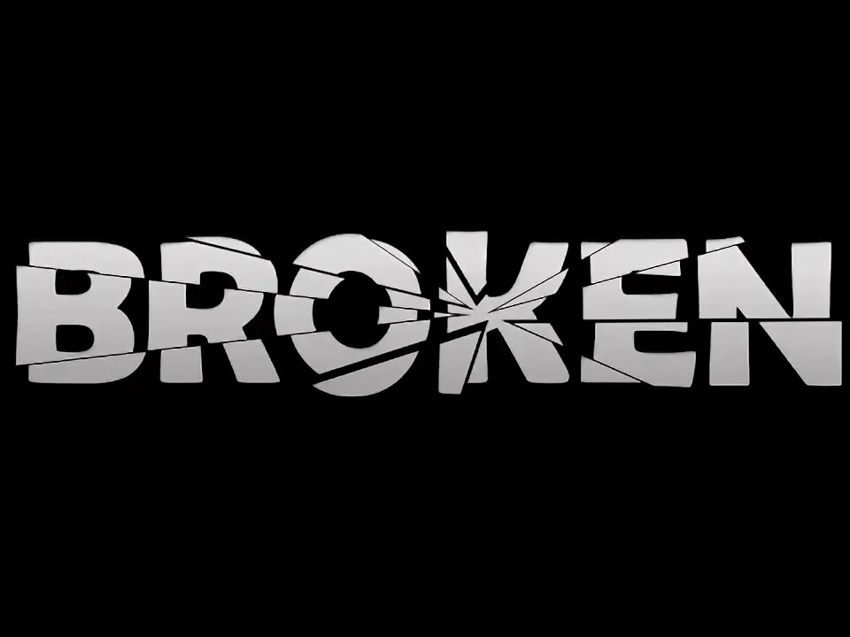 Broken text. Broken text logo.
