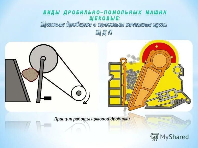 Работа дробилки щековой