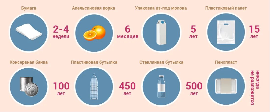 Сколько разлагается бутылка. Сроки разложения отходов. сколько разлагается мусор. сколько разлагается ватный диск. пластик разлагается.