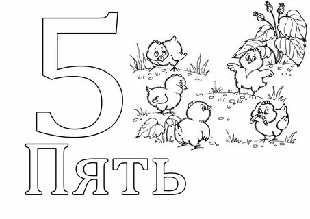 Раскраска цифры от 1 до 5