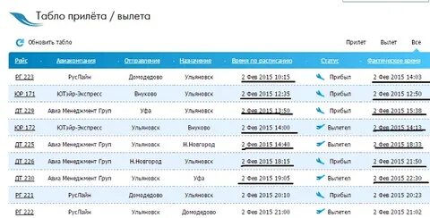 Сегодня расписание самолетов аэропорт домодедово