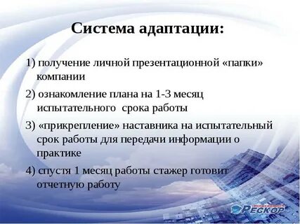 Внедрение системы адаптации