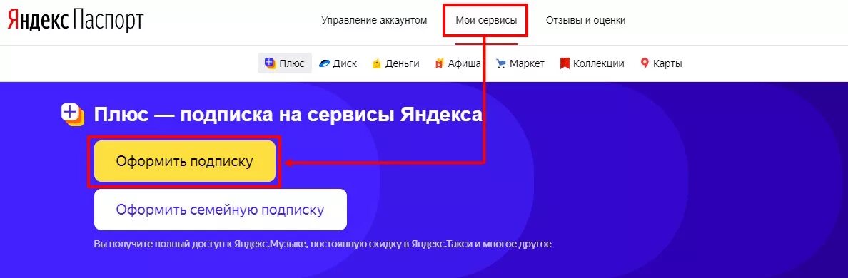 Где моя подписка плюс. Подписка на сервисы Яндекса.