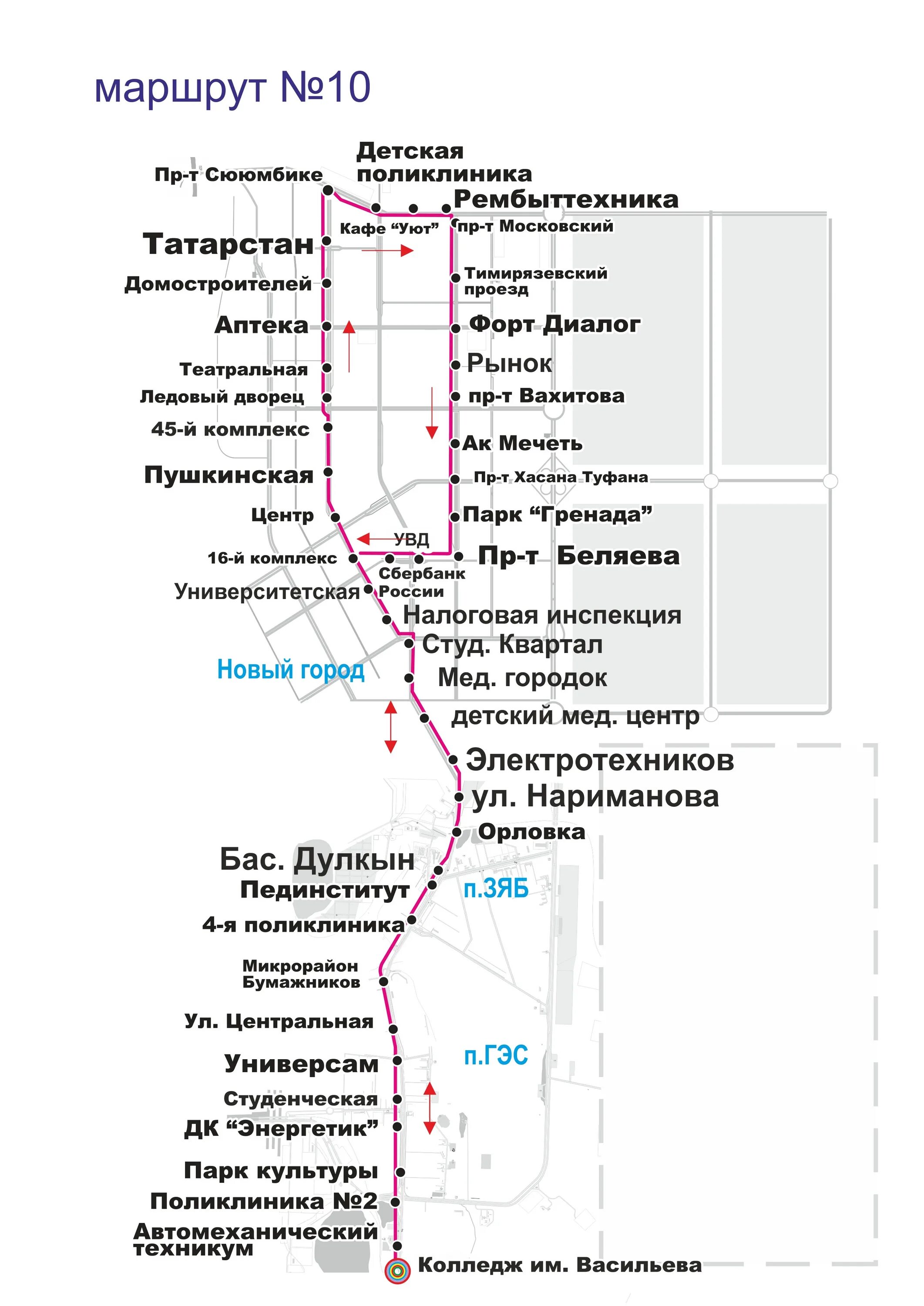 Карта маршрутов челны