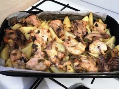 Блюда в духовке курица грибы картошка