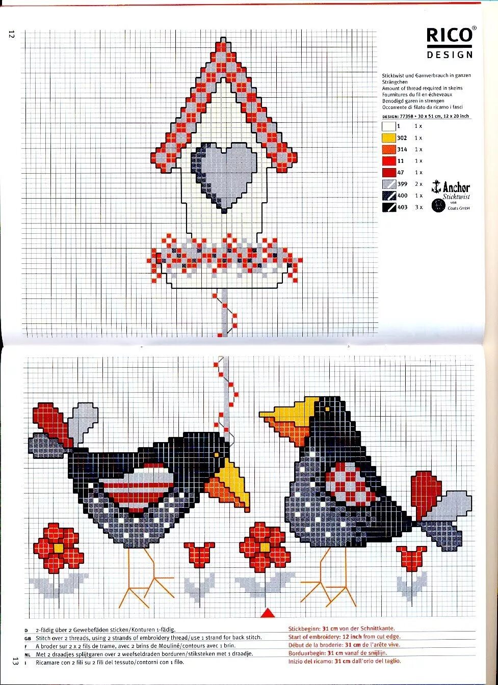 Rico design вышивка 22237 найти схема cross stitch kanaviçe Вышитые крестиком цветы, Схемы для вышивки крестиком, Уз