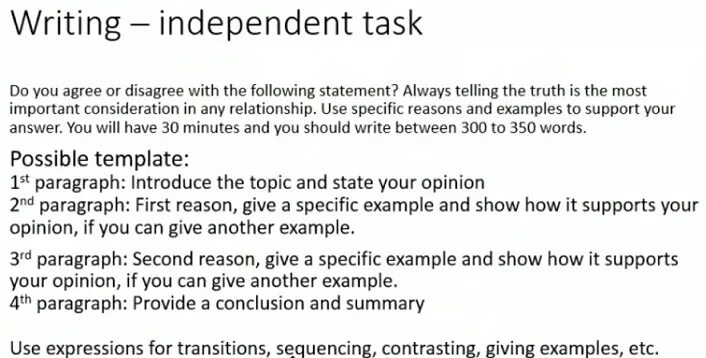 Example написал. Independent writing toefl examples. toefl writing template. toefl independent writing. эссе тоефл.