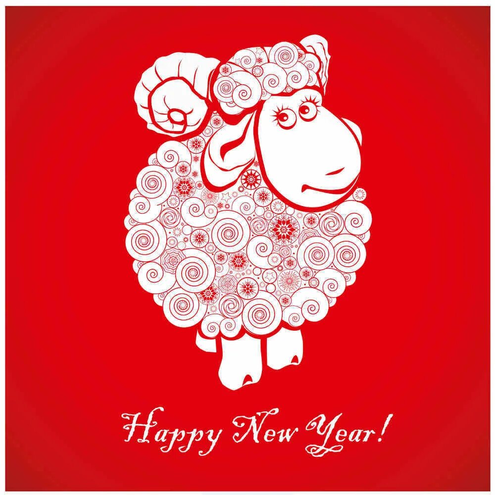 Год овцы дева. Новогодние открытки с барашками. Новогодний барашек. Открытка с овечкой. Бараны на Красном фоне.