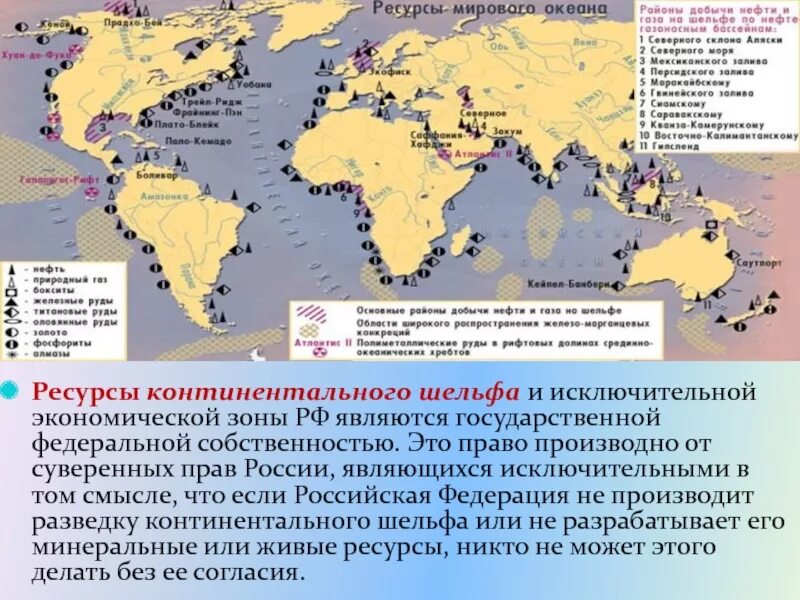 Нефтегазоносные бассейны на шельфе мирового океана