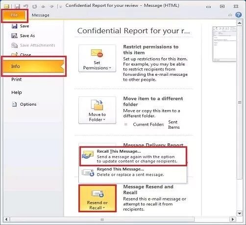 Resent or resend email