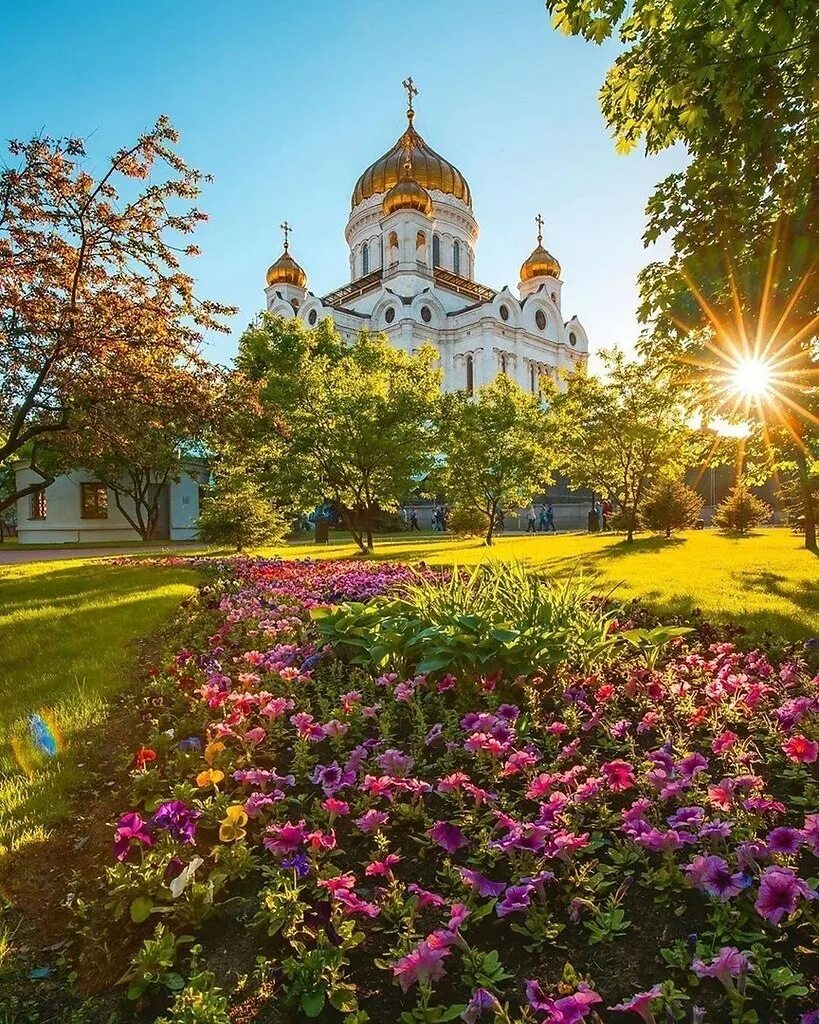 Доброго благословенного дня весны. Храм Христа Спасителя сад. Храм Христа Спасителя в Москве летом. Храм Христа Спасителя весной.