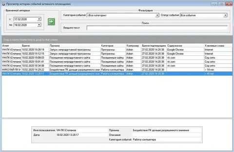 Контроль работы программа