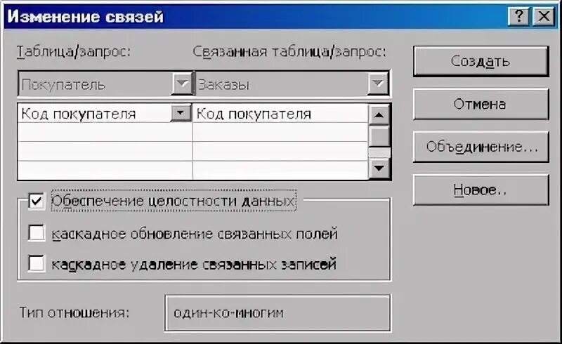 Изменить связь. Изменить связь
