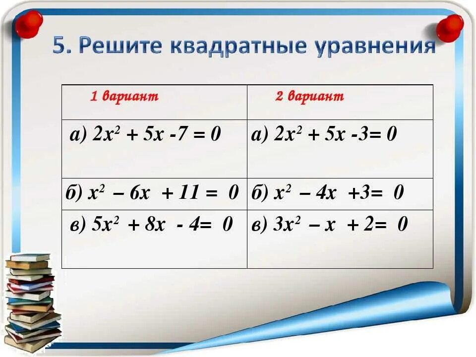 Как решать квадратные примеры. Решение квадратных уравнений 8кл. Квадратное уравнение 8 класс Алгебра. Решение квадратных уравнений 8 класс Алгебра. Решение квадратных уравнений 8 класс.