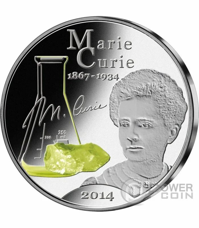 Премия марии кюри. Мари Кюри Нобелевская премия. Монета Marie Curie.