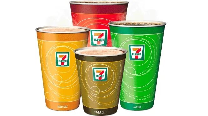 7 11 утра. 7 Eleven кофе. Seven Eleven кофе. Кофейные напитки в 7 Eleven. Элеван.