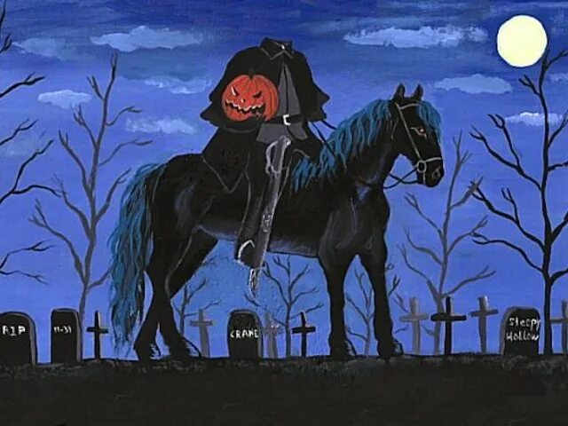 История про черного. Sleepy Hollow Headless Horseman. Сонная Лощина Безголовый всадник. Безголовый всадник мультфильм. Сонная Лощина всадник без головы арт.