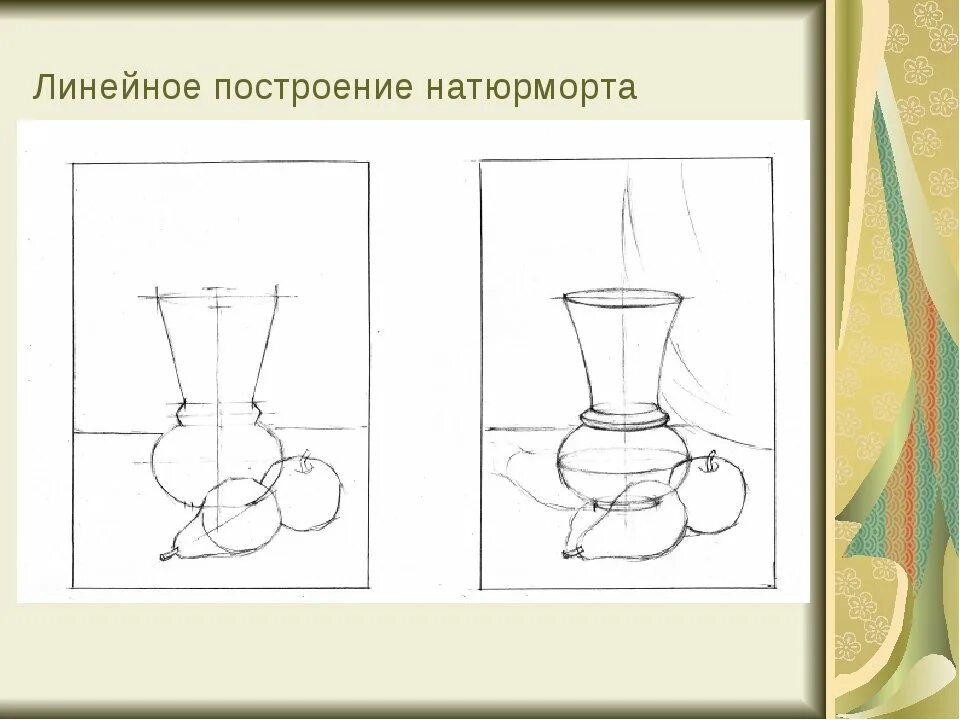 Этапы построения натюрморта карандашом. Этапы штрихования натюрморта. Поэтапное рисование натюрморта карандашом. Этапы выполнения рисунка натюрморта.