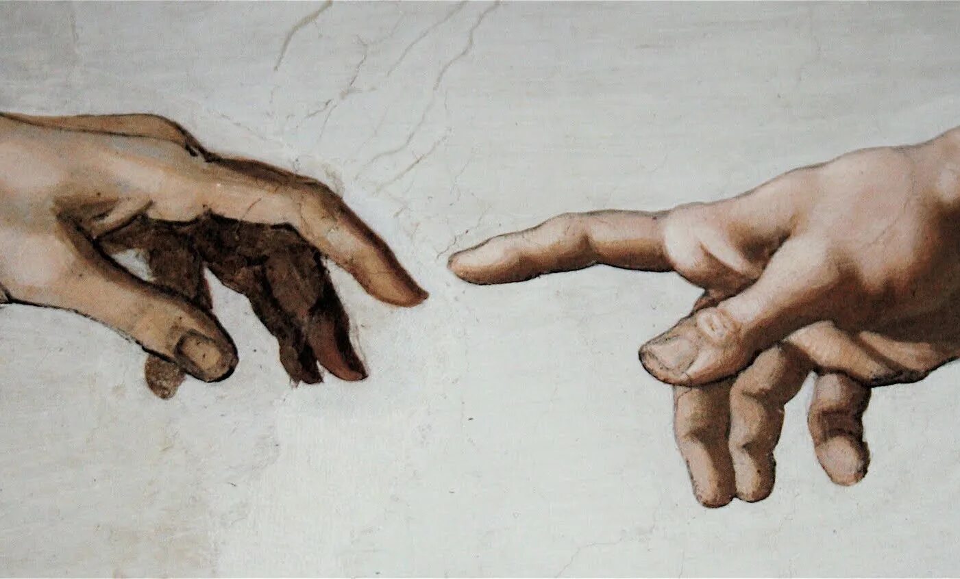 Почему тянут пальцы. Микеланджело Сотворение Адама. Сотворение Адама картина Микеланджело. Две руки картина Микеланджело. Микеланджело руки Адама.