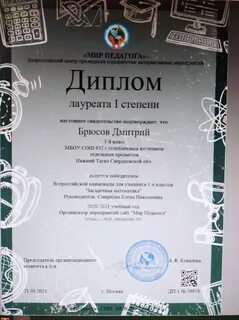 Дипломант 1 степени
