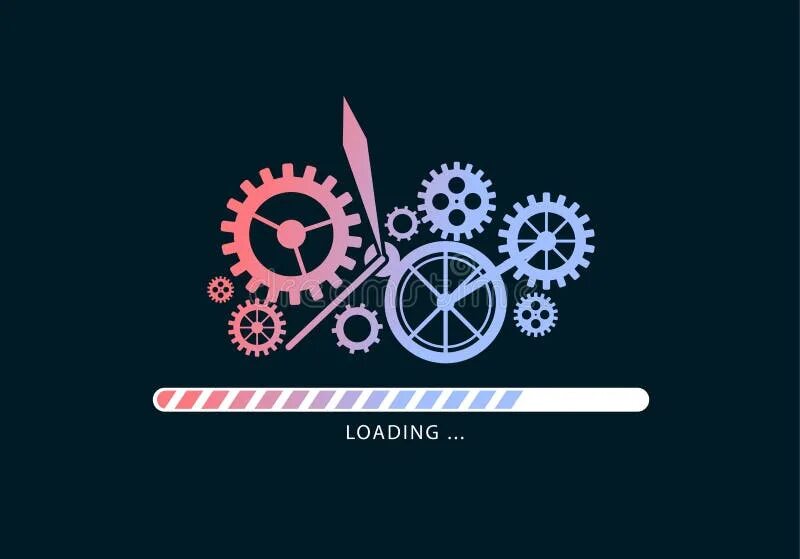 Loading com file. Loading vector. Mechanism illustration. Update illustration.