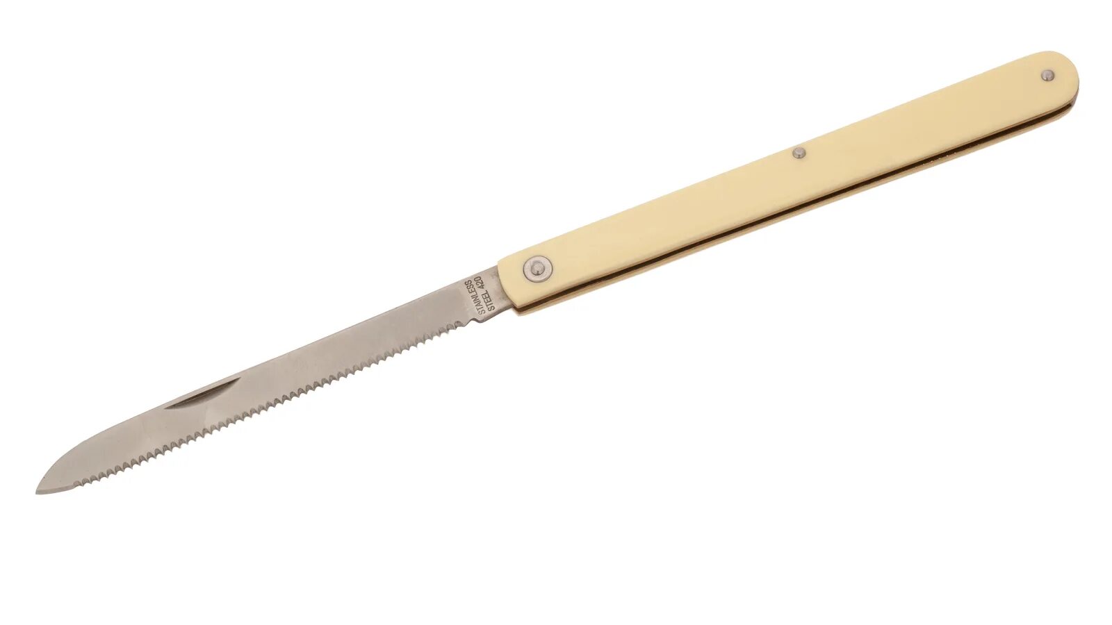 Нож с длинным лезвием. Серрейторный складной нож. Серрейторный нож Tramontina. Узкий складной нож. Тонкий раскладной нож.