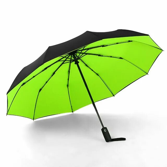 Зонтики 10. Double-layer Windproof Golf Automatic Umbrella. Зонт трость зеленый. Складной зонтик. Зонт с двойным куполом.