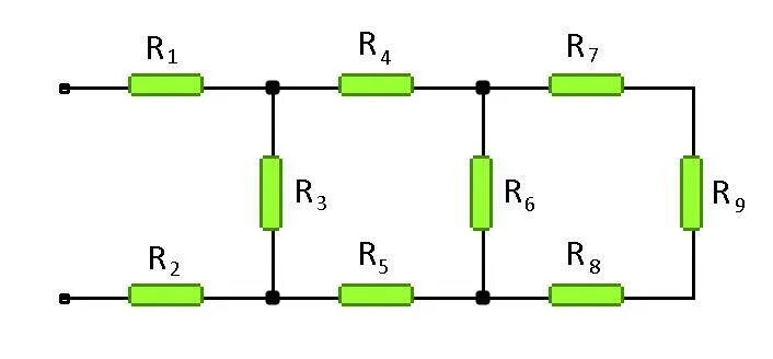 Четыре резистора сопротивлением r1 3. Схемы проводников с 4 резисторами. Четыре резистора сопротивлениями r1 12 ом r2. Цепочка из 12 резисторов с сопротивлением 1 ом. Электрическая цепь состоящая из резисторов.