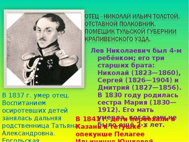 Отец Льва Николаевича Толстого. Лев толстой 1856. Какой был отец толстого