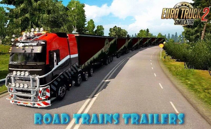 Train trailers. Road train pack для фс 19.