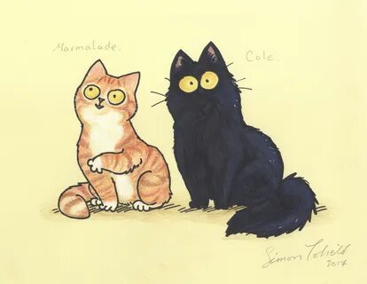 2 кошки рисунки