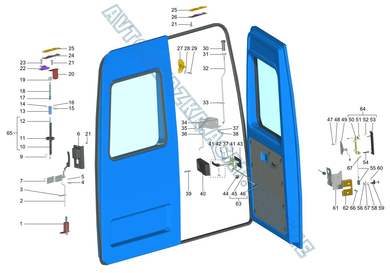 Дверь задняя левая газель. Механизм замка задней двери Газель 2705. Тяги замка задней двери Газель 2705. Замок двери задка ГАЗ-2217. Дверь задка ГАЗ 2705 схема.