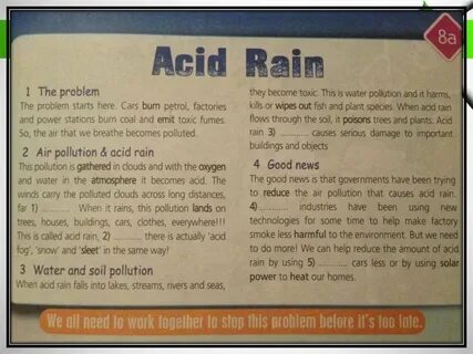 Пересказ текста acid rain
