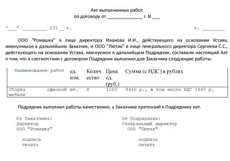 Акт сдачи приемки выполненных работ услуг пример заполнения. Пример заполнения акта сдачи приемки работ. Акти выполненных работ. Акт выполненных работ образец. Бланк акта в word