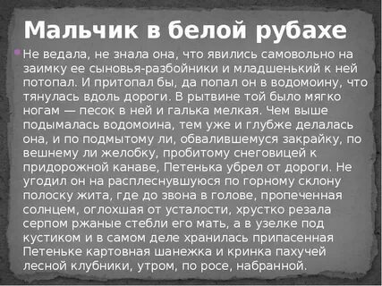 Мальчик в рубашке краткое содержание