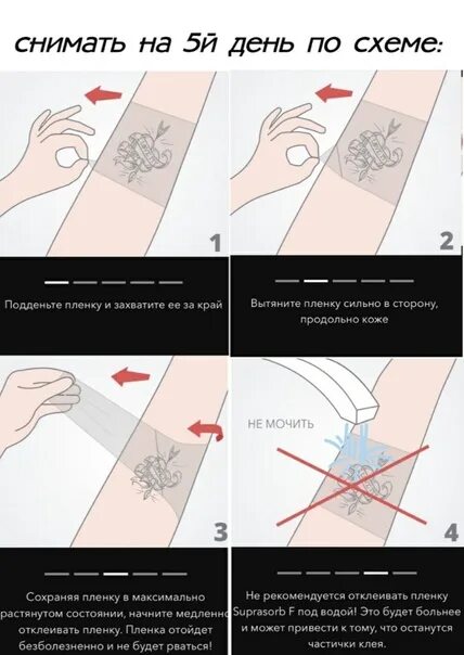 Как снять пленку после тату. Памятка заживления тату. Плёнка для заживления татуировок. Памятка по заживлению тату.