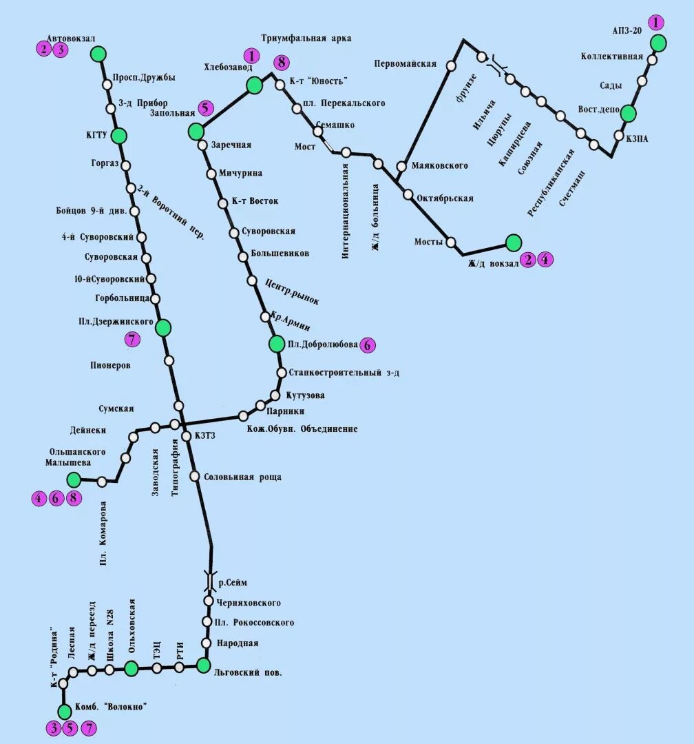 Карта остановок курск