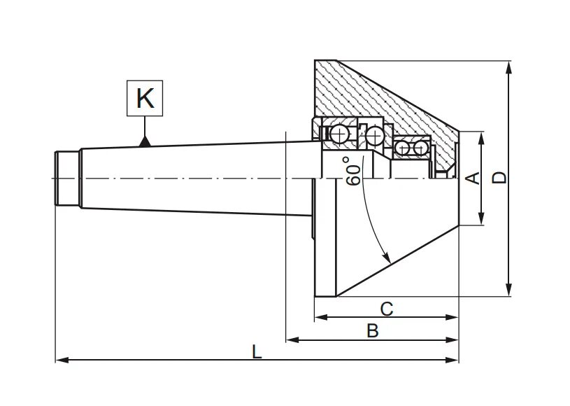 Центр Вращающийся КМ-5 х D100, 60 ° грибковый (трубный) (ВЦГ 5х100(60 °) (Саранс