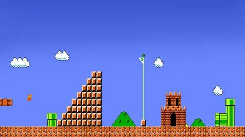 Wallpaper name: HD Mario Bros End Of Level 1. Background's resolution:...