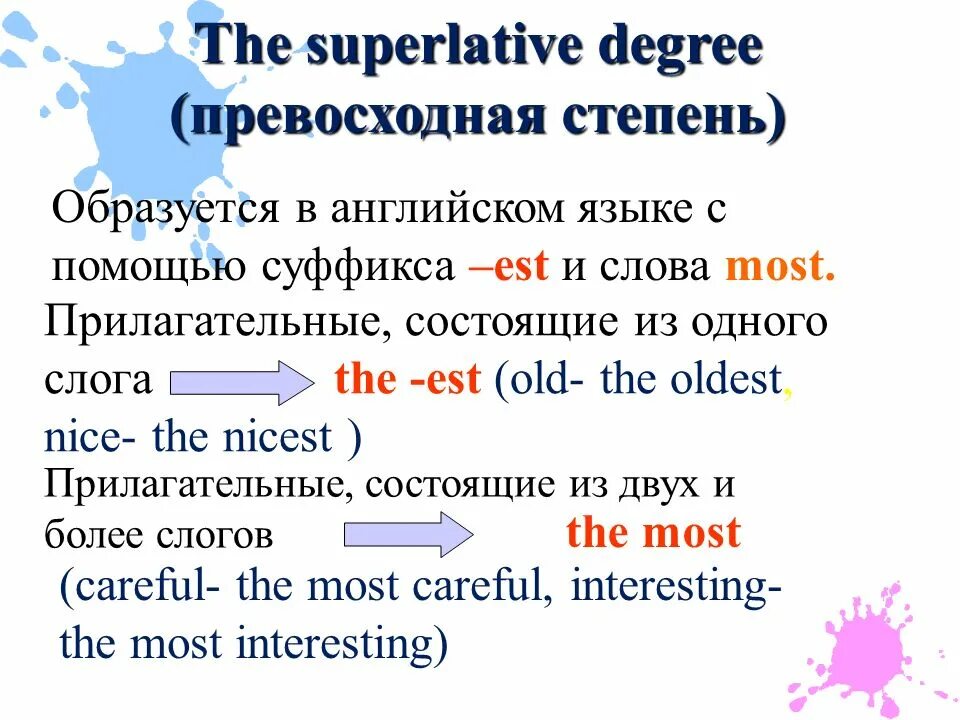 Est правило. Степени прилагательных в английском языке. Правило сравнительной степени в английском языке. Сравнительная и превосходная степень в английском языке. Сравнительная степень прилагательных в английском языке окончания.