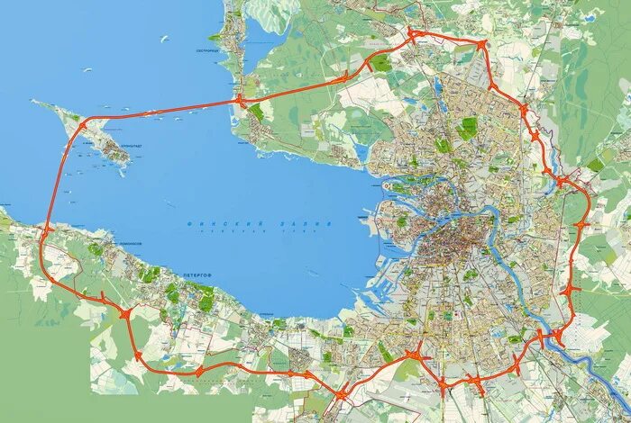 Новая карта дорог санкт петербурга