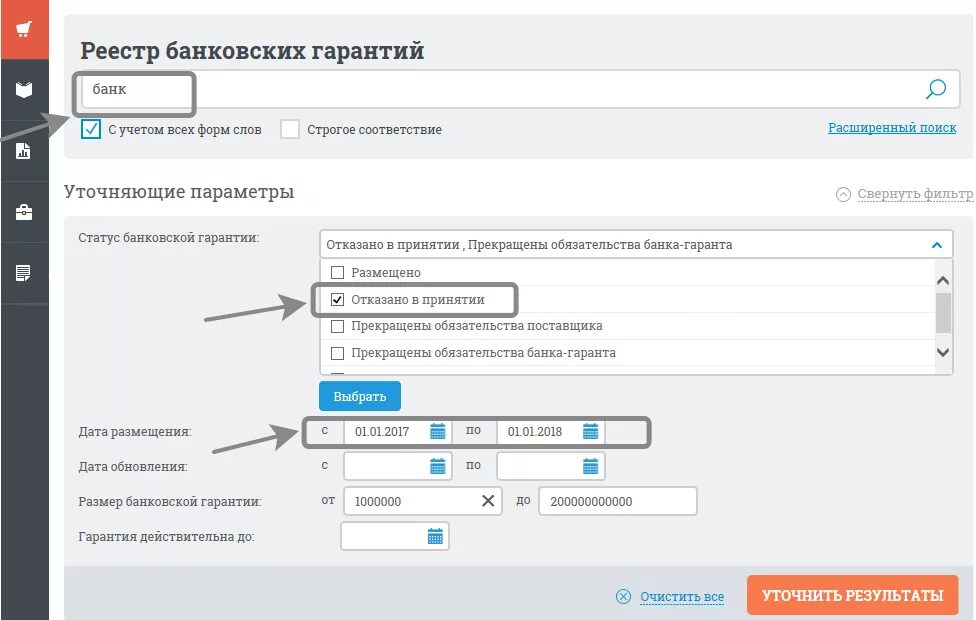 Реестр банковских гарантий минфин