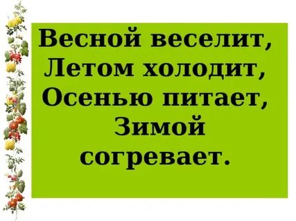 Ответ загадки весной веселит летом холодит