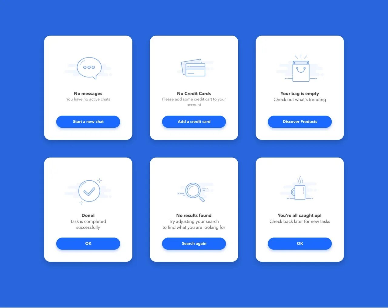 Empty State UI. Empty States illustration. Empty State UX. Empty State icon. State design